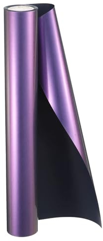 sourcing map HTV Heat Transfer Vinyl 11.8 x 5ft Roll PU Golden Charm Purple Iron on Vinyl for All Cutter Machine, Easy to Cut & Weed