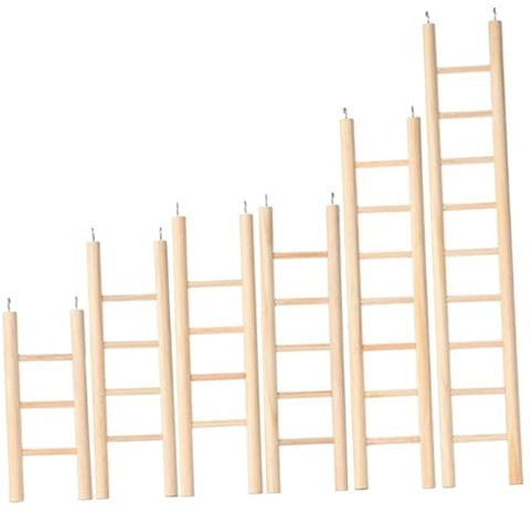 Happyyami 6 Stück Vogelleiter Spielzeug Aus Natürlichem Holz Farbig Papageien Kletterleiter Vogelkäfig Zubehör Für Wellensittiche Und Nager Spielspaß Und Krallenpflege