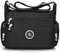 JUYANO Umhängetasche Damen Groß Wasserdicht Crossbody Bag, Nylon Mittelgroß Handtaschen Damen Leichte Tasche mit Vielen Fächern Verstellbarer Breiter Gurt für Ausgehen Reisen Arbeit(Schwarz)