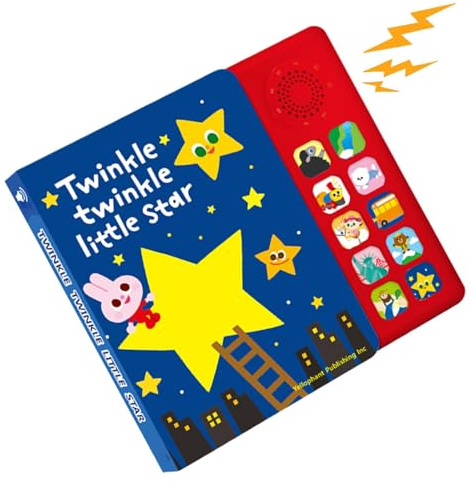 Bkljkf Libros musicales para niños, libro de canciones para niños, Juguete de música educativa, 10 Rimas de guardería, Iluminación Inglés Ayuda de enseñanza para niños y niñas