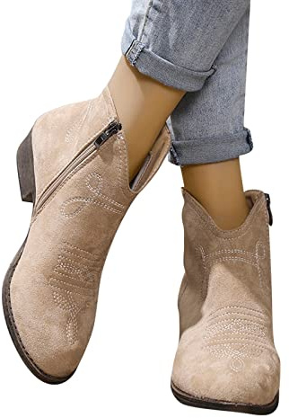 Generisch Botas de vaquera para mujer, botas de vaquero de verano, botas festivaleras, botas moteras, botas hippies, botas western, botas de montar