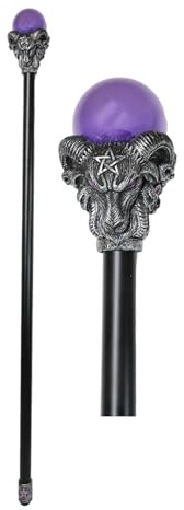 Ebros Dark Occult Pentagram Baphomet Sabbatic Goat of Mendes Swagger Stick Cane Staff 37 Long Decorative Costume Prop Decor Collectible Figurine NOT for Medical Walking Assistance