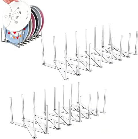 JUDACAIFU Organizador Sartenes y Ollas Cajón 2 Piezas Extensible, Separador Sartenes Acero Inox, Porta Tapas de Ollas Regulable para Cocina, Kitchen Organizer para Almacenamiento