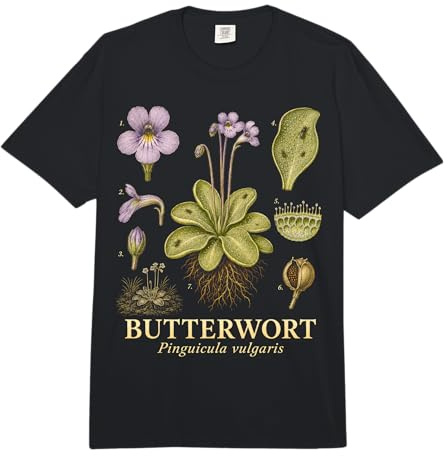 Butterwort Pinguicula Vulgaris Carnivorous Plant Study Comfort Colors Adult Heavyweight T-Shirt