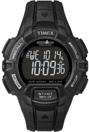 Timex Unisex Quartz Watch with Black Dial Digital Display and Black Resin Strap T5K793