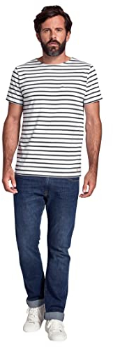 Armor Lux Herren Matrosenshirt aus leichte Baumwolle T-Shirt, Mehrfarbig (Blanc/Navire 400), Large