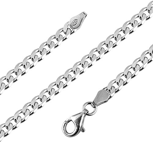 Avesano Herren Panzerkette 925 Sterling Silber 60 cm – Massiv, Made in Italy, 4,2 mm, Geschenkbox 101042-060