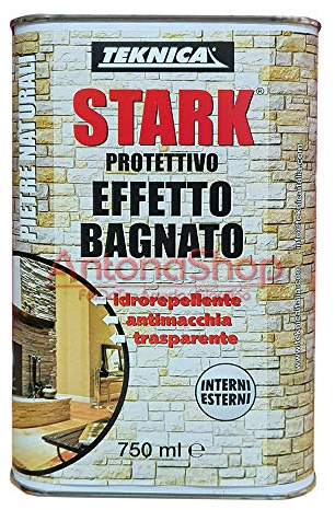 STARK protettivo EFFETTO BAGNATO 4 pz 3 litri per interno esterno Pietra graniti cotto 750ML