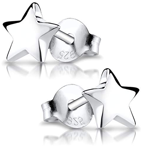 MATERIA Kleine Ohrstecker Stern Silber 925 - Damen Mädchen Ohrringe Stecker mit Geschenk-Box SO-57