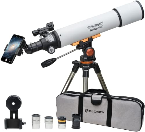 Slokey Teleskop Astronomie Professional 16x-120x - Tragbares Teleskop für Mond und Planeten - Einfach zu Montieren - Geeignet für Kinder und Erwachsene - Mit Handy-Adapter