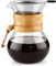COPOTEA Pour Over Kaffeebereiter mit doppelschichtigem Edelstahlfilter, 800 ml Kaffee-Tropfer Brauer, Borosilikatglas, Kaffeekaraffe, Holzkragen