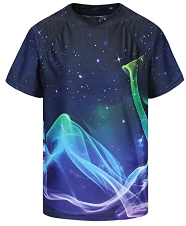 Jungen Kurzarm Schwimmshirt Kinder Schnelltrocknendes Badeshirt Rashguard Badeanzug UV Shirt 158 164/13-14 Jahre