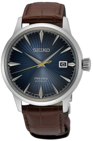 SEIKO SRPK15J1, Herren, mechanisch, automatisch, Edelstahl, Silber, Leder, WR, SRPK15, Modern