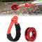 Grillo 1/2 Sintetico Grillo Verricello Corda Con Ripristino Snap, 41000LBS & Custodie Morbido Set Grillo per ATV UTV SUV Offroad Traino Carrello (Rosso Soft Shackle)