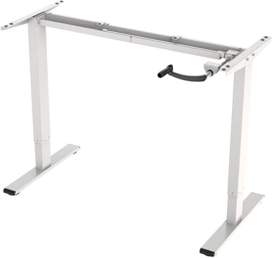 Spacetronik Tischgestell Höhenverstellbar Manuell, Schreibtischgestell Höhenverstellbar mit Kurbel 71-121 cm, Schreibtisch Gestell ohne Tischplatte, Tragfähigkeit von 70 kg