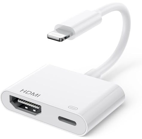 Apple MFi Zertifiziert Lightning auf HDMI Digital AV Adapter, iPhone & iPad 1080P HDMI Adapter Video Audio Sync Bildschirm Konverter für TV/HDTV/Monitor/Projektor, Unterstützt alle iOS