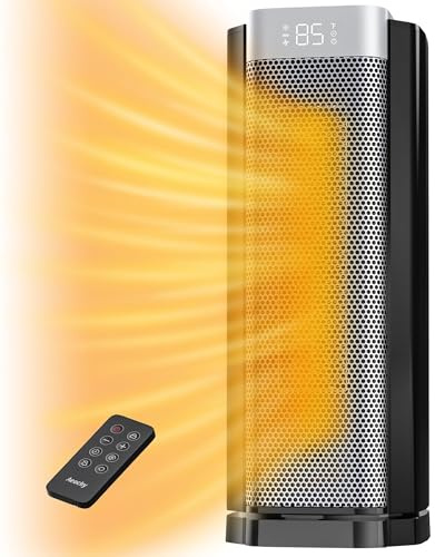 3rd-Gen AEOCKY Space Heater with AI Thermostat, 1500W PTC Electric Heaters for Indoor Use With Remote, 70° Oscillation, Utmost Silence, Safe Portable for Office, Bedroom, Room, Home