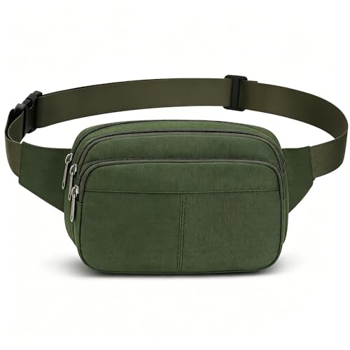 Vattentäta Bumbags midja midjeväska för män kvinnor damer mode magväska med justerbart bälte för sport löpning vandring jogging flickor kvinnor män, gRÖN, Sport