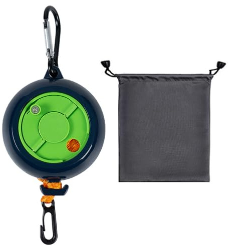 QeeHeng Cuerda Tendedero Exterior de 10 m, Tendedero Retráctil de Camping Portátil para Extensible, Vacaciones, al Aire Libre, lavandería, Jardín, Viajes, Hoteles