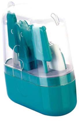 FRCOLOR Kit de Uñas y Mango Cómodo para Bebés Cortaúñas de Acero Inoxidable Incluye Caja de Almacenamiento Verde Fácil de Sostener para Cuidado Infantil