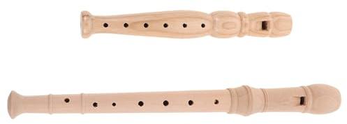 Alasum 2 pezzi Recorder Soprano in Legno Diteggiatura Tedesca ed Inglese per Principianti Strumenti Musicali Educativi per Apprendimento Facile e Suono Preciso