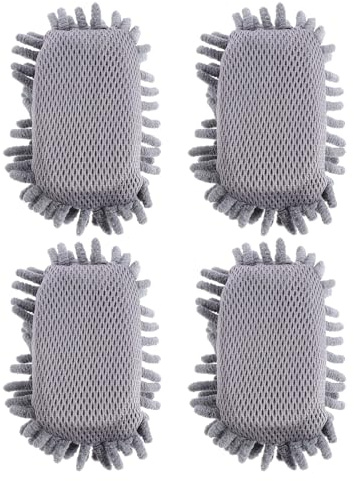 GRIRIW Lot De 4 Essuie-tableaux Effaceurs Chenille 13x8 Cm Éponges De Nettoyage Lavables Pour Tableaux Noirs Et Blancs Bureau Scolaire Maison