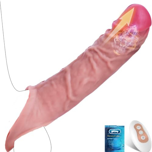 Giochi Erotiici per Coppie Guaina Fallica - Sex Toys Giochi Erotici Vibratore Guaina Pene per Uomo, Pene Estendere 6CM Sexytoysys Coppia Sexytoysys, Dildo Realistico Silicone