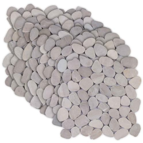 vidaXL Baldosas de Guijarros Gris topo 30 x 30 cm Guijarro de Río