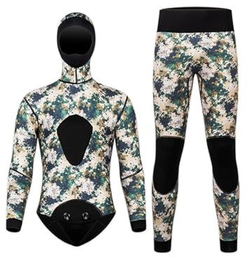 Sxhlseller Combinaison de Plongée à Capuche en Néoprène 3 Mm pour Hommes |Combinaison Chaude épaissie pour la Pêche sous-Marine, Le Surf et l'apnée