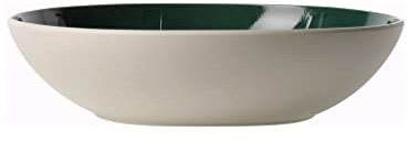 like. by Villeroy & Boch – it's my match Plat de service rond Leaf, 26 cm, Porcelaine Premium, Blanc/Vert