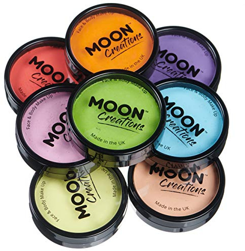Moon Creations Maquillage professionnel visage et corps | Moules à gâteaux professionnels avec peinture colorée pour maquillage | pour enfants et adultes, ensemble de couleurs de lumières, 36 g