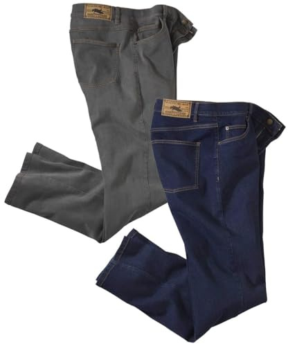 ATLAS FOR MEN - Lot de 2 Jeans Regular Stretch Confort - 40