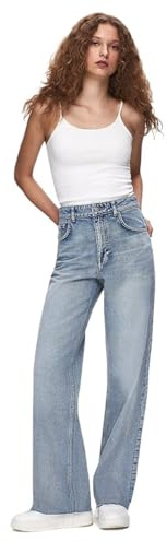 LTB Damen Jeans Danica L - High Waist - Wide Fit Blau W27-W34 Baumwolle Stretch, Größe:31W / 32L, Farbe:16059-55681 Jaelle Wash