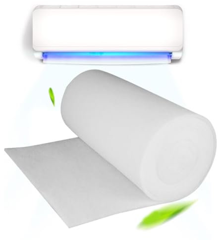Rouleau Filtre Climatiseur Maille | Filtre Pour Grille De Reprise Climatisation Gainable | Rouleau De Filtre À Air | Filtre Climatisation Gainable, 100 Cm X 100 Cm X 3 Mm, Être Coupée Librement