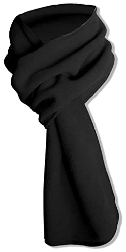 ZEPFJHE Modischer, warmer Fleeceschal, weich, leicht, einfarbig, für Herbst und Winter, für Damen, Herren, Mädchen und Jungen, Schwarz , M