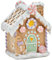 Süßes Lebkuchenhaus mit Lebkuchenmännchen - Weihnachtliche Dekofigur in Mint und Rosa für festliche Tischdeko, Winterdeko & süße Weihnachtsdeko - Wetterfeste Dekoration aus Polyresin für Innen & Außen