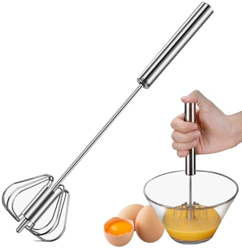 Egg Hand Push Whisk Blender, Stainless Steel Mixer Stirrer for Multifunctional Egg Beating