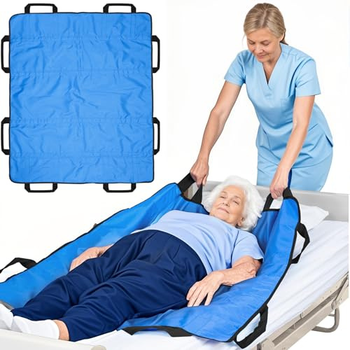 BREENHILL Positioning Bed Pad with Handles,Slide Sheets for Moving Patients on Bed,Transfer Sheet,Draw Sheets for Hospital Bed for Elderly,Repositioning and Lifting 48”x40”