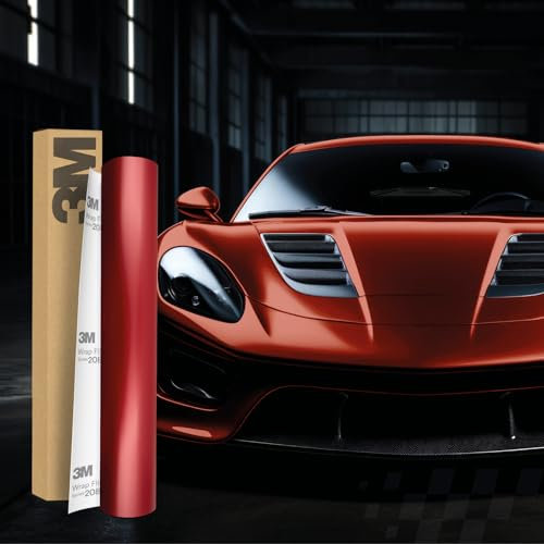 Finest Folia Pellicola autoadesiva 3M 2080 per auto, 30 x 152 cm, per auto, moto, barca, pellicola protettiva 3D con canali d'aria per pellicola (SP273 Satin Vampire Red)