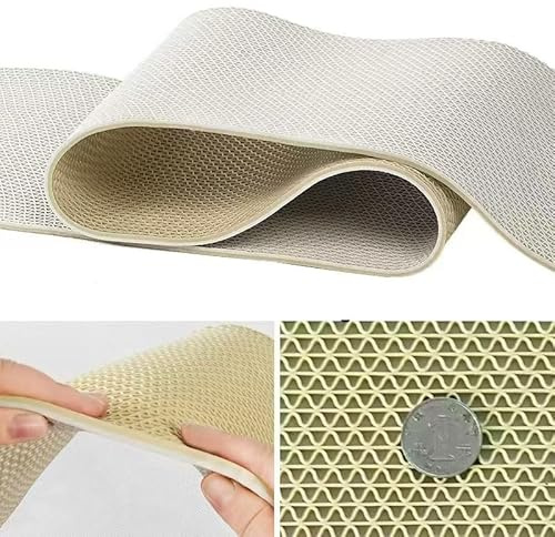 PVC Drainage Floor Mat Non-Slip Commercial Wet Area Mat for Outdoor and Indoor Restaurant Kitchen Bar Swimming Pool Splash Matting Water Drain Flooring Mat (Goose Yellow and Crescent White, 3FTX11FT)