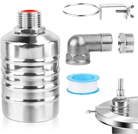 Robinet à Flotteur en Acier Inoxydable, 1/2 à 3/4 Vanne à Flotteur Entièrement Automatique, Régulateur De Niveau D'eau Automatique, Valves À Flotteur En Acier Inoxydable