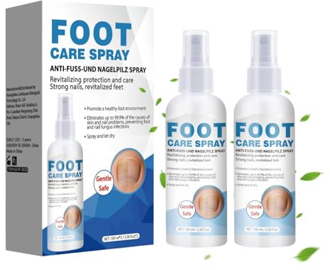Antifungal Foot Spray - Athletes Foot Treatment - Athletes FootSpray for Odour Control - Cracked Heel Repair - FootMoisturiser for Antibacterial Care and Nail Nourishment with Tea Tree Oil