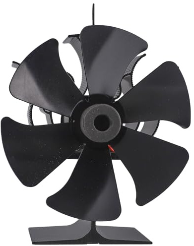 Ventilador de chimenea de 6 aspas para estufa de leña, soplador de horno alimentado por calor con módulo termoeléctrico, funcionamiento silencioso de 25 dB, circulador de aire para calefacción del