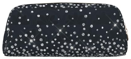 YOFIEN Estuche para lápices con Purpurina Plateada y Diamantes Brillantes para niñas, Organizador de bolígrafos con Cremallera.