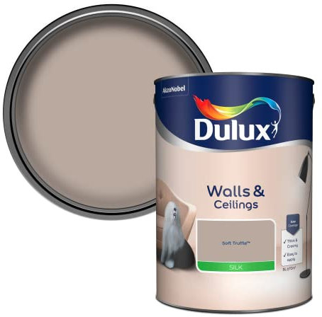 Dulux Walls & Ceilings Silk Emulsion Paint - Soft Truffle - 5L