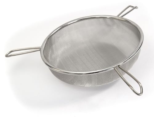 xtradefactory HONIGSIEB BEEComb | Edelstahl, 24,5 cm, mit DREI Auflagebügeln | Imker Honigfilter, Edelstahlsieb, Honigwerkzeug