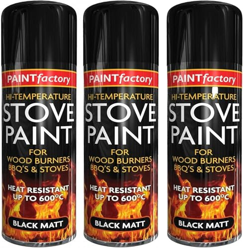 High Temperature Heat Resistant Matt Black Spray Paint Stove 400ML BBQ'S (3)