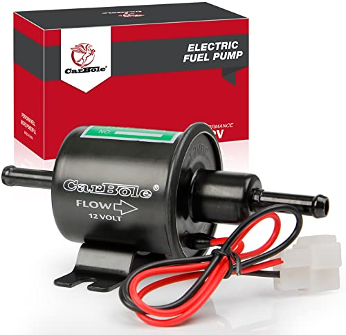 CarBole Pompa Carburante Elettrica 2.5-4 PSI,Pompa di Benzina Universale Adatta per Diesel e Benzina,Filo di Rame Puro,Dimensioni di Ingresso e Uscita di 8mm