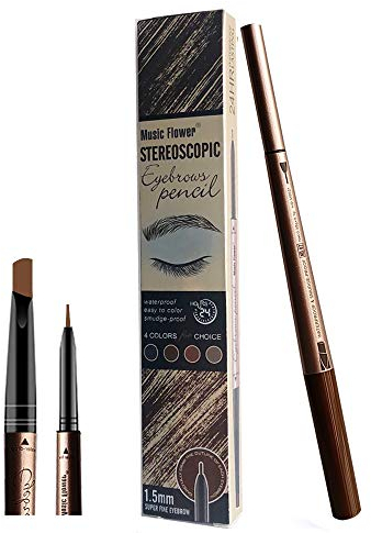 Matita Sopracciglia Waterproof,Pennarello per sopracciglia per occhi Matita per trucco con - 24 ore di macchie impermeabili a lunga durata ，2# Marrone Chiaro