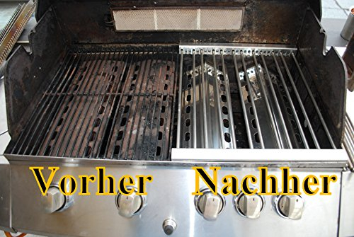Manufaktur Stollenwerk Edelstahl Grillrost Hz1BBQde variierbar in Allen Größen und zerlegbar -V2A - super Ersatzteil für Verschiedene Gasgrille - Edelstahl (16) (bis 193mm (inkl.8 Rohre))
